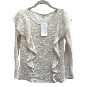 Stevie Hender Ruffle Sweater - Cream - Size S